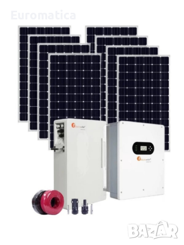 Автономна соларна система 10 kW + инвертор Felicity 10 kw + 5.12 kwh литиева батерия - Трифазна