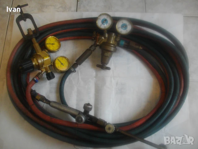 ОКСИЖЕН НЕМСКИ СТАРО КАЧЕСТВО РЕЗАК 47см SIRIUS МАРУЧИ 2Х10м ОРИГИНАЛНИ Ф11мм РЕДУЦИР ВЕНТИЛИ 2бр. , снимка 11 - Други инструменти - 51075815