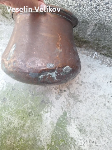 Голямо медно гърне/кашпа/саксия, снимка 4 - Декорация за дома - 51306021