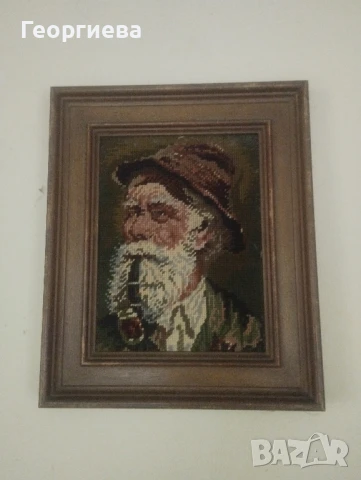 Продавам гоблен "Старият моряк", снимка 3 - Гоблени - 51158488