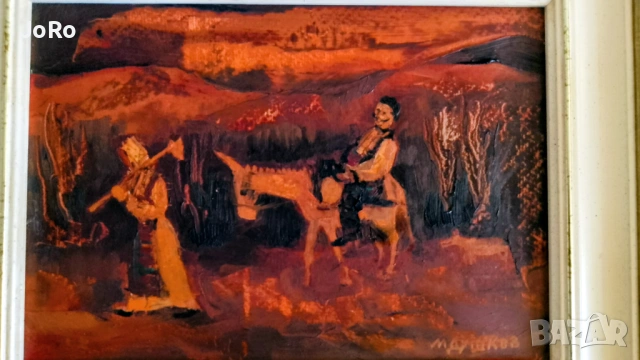 Методи Душков-"Мъжки времена" прекрасна картина от автора. , снимка 2 - Картини - 53530089