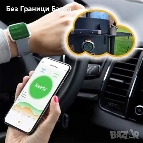 Нов смарт Умен термометър хъб за грил и пушилня с 4 сонди WiFi BT готвене скара, снимка 6 - Аксесоари за кухня - 54223026