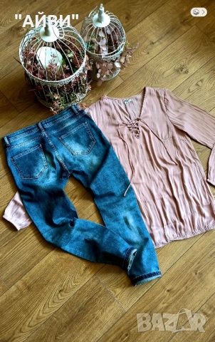 Дамски маркови дънки и риза, снимка 2 - Дънки - 54031167