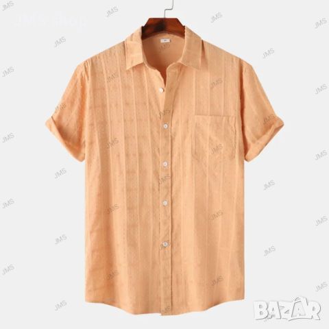 Мъжка широка ежедневна риза с къс ръкав, 4цвята , снимка 6 - Ризи - 46003615