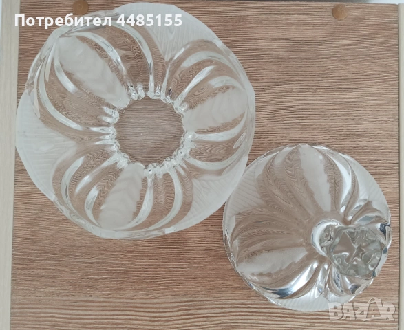 Кристална бонбониера с капак, снимка 4 - Други - 53597908