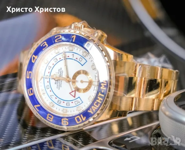 Мъжки луксозен часовник Rolex Yacht-Master II 18ct Yellow Gold  Mercedes 44 Regatta, снимка 4 - Мъжки - 47227675