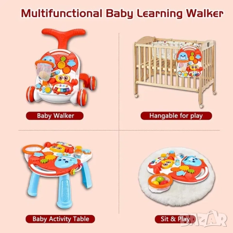2в1 проходилка - детски уокър и масичка, интерактивна играчка - НОВИ, снимка 2 - Проходилки - 52164336