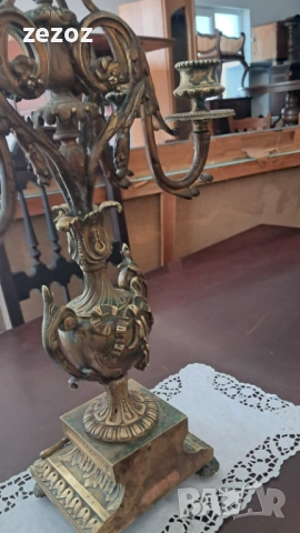 Свещник месинг Ар Нуво, снимка 8 - Декорация за дома - 53681928