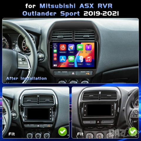 Мултимедия за Mitsubishi Outlander, Sport, RVR, ASX, Android, Навигация, Carplay, Waze, Андроид, снимка 2 - Аксесоари и консумативи - 53824052