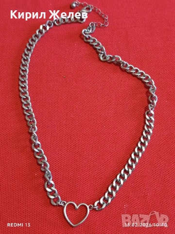 Романтично колие във формата на сърце ❤️ сребрист цвят стил и елегантност 51912, снимка 5 - Колиета, медальони, синджири - 53463048