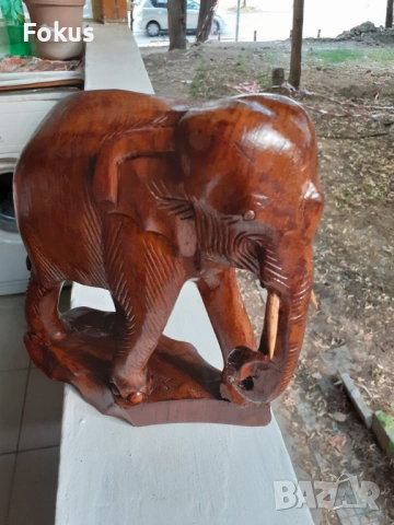ДЪРВЕН СЛОН СЛОНЧЕ, снимка 2 - Антикварни и старинни предмети - 53519513