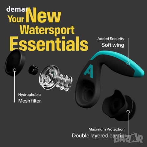 Alpine WaterSafe Pro – Тапи за уши за сърф и плуване за възрастни – Многократна употреба, снимка 3 - Водни спортове - 46456787
