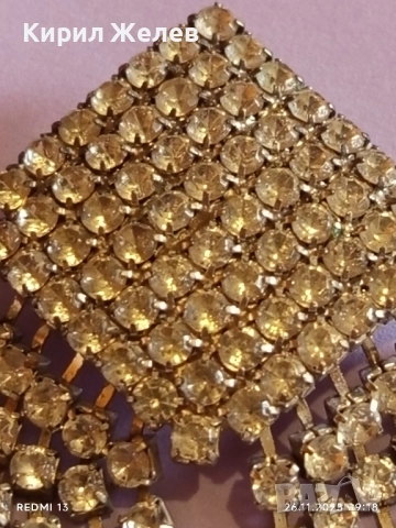 БРОШКА SWAROVSKI посребрена АРТ ДЕКО стил кристална 52235, снимка 3 - Други ценни предмети - 52544821