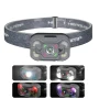 Мощен челник със сензор LED фенер за глава презареждащ се USB за къмпинг лов риболов бягане палатка, снимка 4