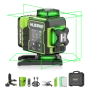 Лазерен нивелир Huepar W04CG, 20 м, 16 зелени линии 4D, снимка 1