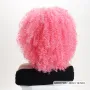 Розова къса афро къдрава перука, снимка 3