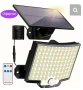 Мощен соларен прожектор за външно осветление – водоустойчив, с литиева батерия и включен панел, снимка 1