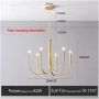 Златен полилей трапезария 6 тела Модерен Ретро рустикален н232, снимка 3