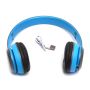 Безжични bluetooth слушалки с микрофон син цвят 