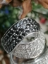 Масивен сребърен пръстен с ковани циркони, снимка 4