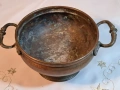 стара медна купа с бронзови дръжки 32/3, снимка 3