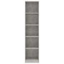 5-етажна библиотека, бетонно сива, 40x24x175 см, ПДЧ , снимка 4