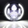 Комплект Кръгли LED фарове 7″ 70W H4 букса, къси, дълги, дневни и мигач, снимка 1