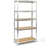 Стелаж Smart Storage 954575, Метален, 180x75x40 см, 5 MDF рафта, 100 кг/рафт, Поцинкован, Монтаж със, снимка 2