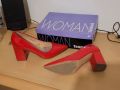 Дамски елегантни обувки с ток TendenZ 37 номер червен лак, снимка 1