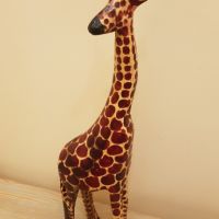 Продавам дървен жираф, ръчна изработка, снимка 4 - Декорация за дома - 45148321