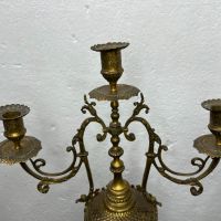 Чифт бронзови свещници №5445 , снимка 7 - Антикварни и старинни предмети - 45873516