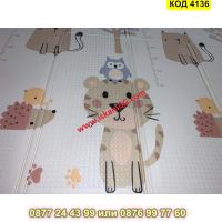 Сгъваемо детско килимче за игра, топлоизолиращо 180x200x1cm - модел Лисица и Тигър - КОД 4136, снимка 8 - Други - 45509422