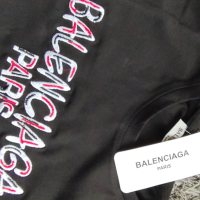 Balenciaga нова черна тениска с бродерия, снимка 3 - Тениски - 44940032