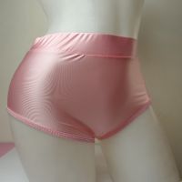 S/M розови супер лъскави дамски сатенени бикини/полубоксер, снимка 4 - Бельо - 45307274