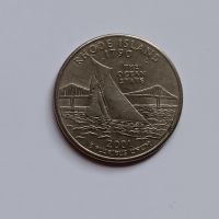 1/4 долар САЩ СЕРИЯТА С ЩАТИТЕ - Роуд Айланд 25 цента Америка 2001 Монета от САЩ  Rhode Island, снимка 3 - Нумизматика и бонистика - 45103339