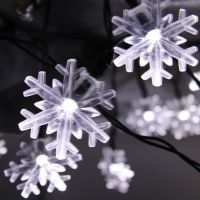 Многоцветни коледни LED лампички със снежинки с щепсел - Многоцветни, дължина - 5м ,28бр лампички. Т, снимка 5 - Декорация за дома - 45786333