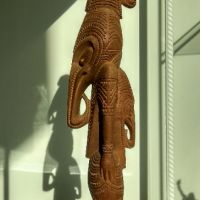 Шаманска дърворезба от Перу с богата орнаментика. , снимка 11 - Статуетки - 45304485