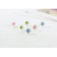 Керамични обеци цветенца - сини, зелени или розови (006), снимка 1 - Обеци - 45339835