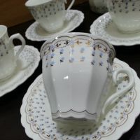 Стар български костен порцелан Бононя чаши за чай , снимка 3 - Антикварни и старинни предмети - 45812063