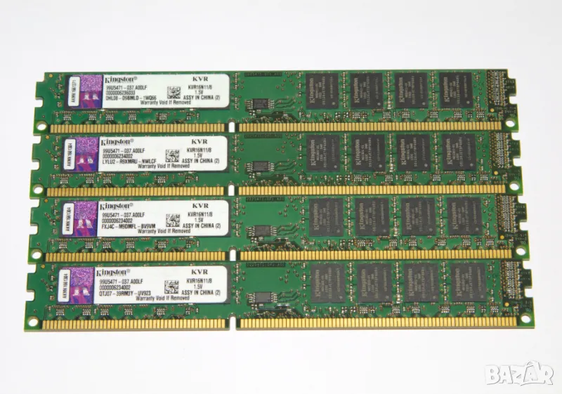 RAM памети Kingston DDR3 - модули по 8GB ДДР3-1600 KVR16N11/8 от DELL, снимка 1