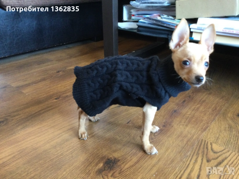 НОВ топъл черен зимен луксозен пуловер за куче от Италия S и M размер, снимка 1