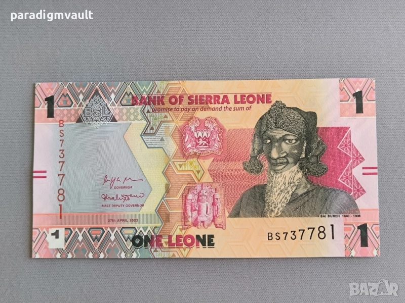 Банкнота - Сиера Леоне - 1 леоне UNC | 2022г., снимка 1