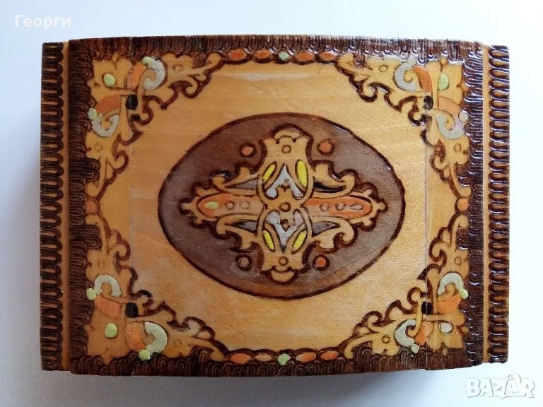 Пирографирана кутия от соц-а, снимка 1