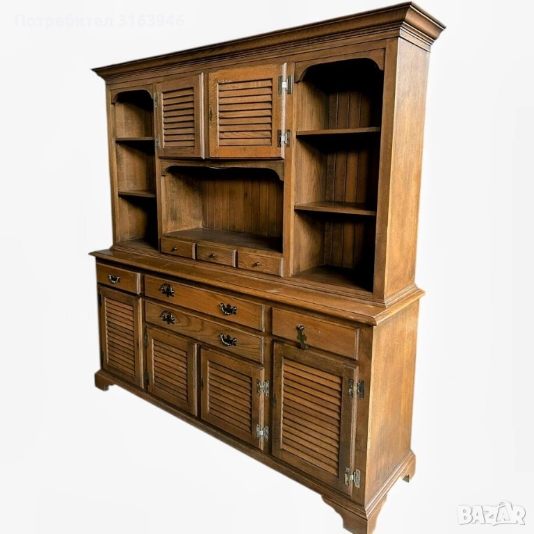 Стилен и масивен шкаф от естествено дърво, снимка 1