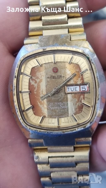 Рядък Швейцарски винтидж мъжки часовник Felca Space Star Rotomatic 25 Jewels  , снимка 1