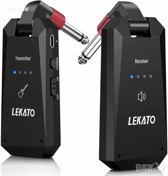 LEKATO 5,8 Ghz безжичен трансмитер приемник за китара, силна безжична китарна система, снимка 1