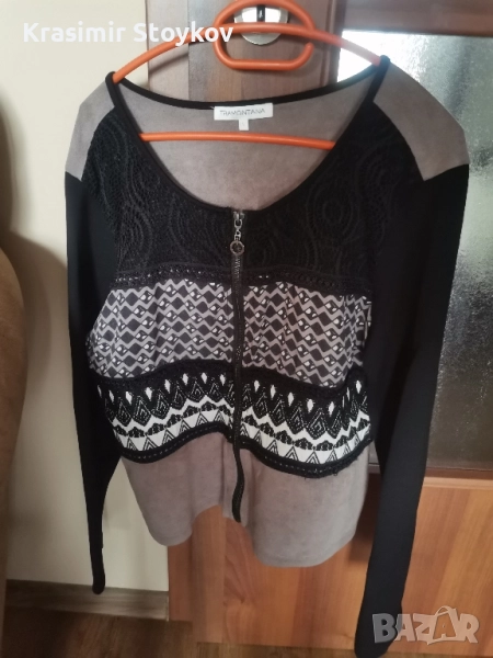 Блуза с дълъг ръкав с цип, снимка 1