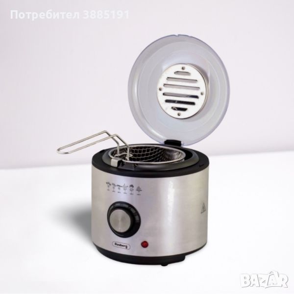 Фритюрник Rosberg R51980U, 950W, 1л., фиксиран съд, S/S, снимка 1