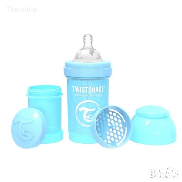 Шише за бебета против колики Twistshake 260 мл. светло синьо (004), снимка 1