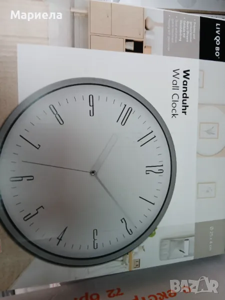 Стенен часовник с плавен механизъм / Безшумен стенен часовник / Тих часовник за стена, снимка 1